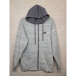 O'NEILL Men's SZ Large Hyperfleece Hoodie Full Zip Gray Heathered Pockets